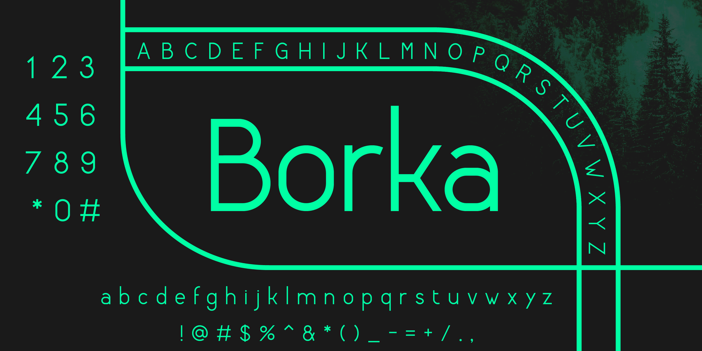 Пример шрифта Borka